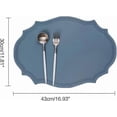 thumbnail image 2 of Leather Washable Placemats, Green Thick Faux Leather Heat Resistant Elliptical Shape Table Mats,Waterproof Non-Slip Easy to Clean Place mat for Kitche, 2 of 3