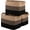 Black & Brown, variant on Storage Basket Set of 3, Woven Decorative Rectangle Baskets for Shelves, Closet, Toys, Books, Nursery Organizer Bins, Brown, 13"x9.85"x8.7