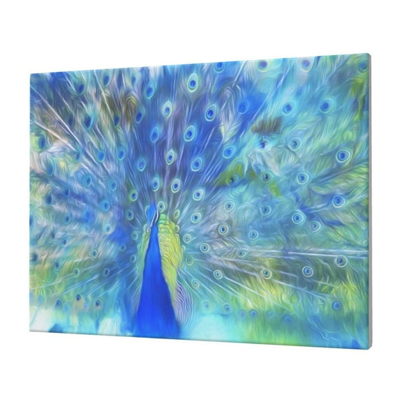 Fuzoiu Peacock Print Canvas Wall Decorative,Modern Artwork Picture Decor Painting,Living Room Bedroom Home Office,Framed Hangable Decorative Artwork Size 30x40