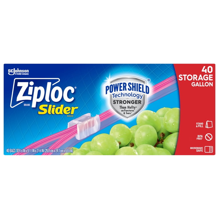 Ziploc Slider Gallon Food Storage Bags, 40 Count with Power Shield photo 7