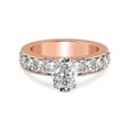 thumbnail image 3 of IGI Certified 1 Carat Oval Shape Lab Grown Diamond Engagement Ring | 14K Rose Gold | Alfreda Half Eternity Diamond Ring | FG-VS1-VS2 Quality Friendly Diamonds, 3 of 6