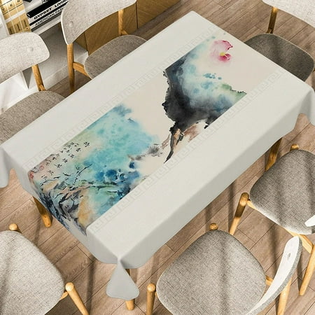 

Chinese Zen Ancient Style Landscape Painter s Tablecloth Dining Table ration Cloth Retro Rectangular Coffee Table Mat