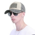 thumbnail image 5 of Grey Camouflage Print Baseball Cap Distressed Adjustable Vintage Cotton Denim Hat for Women Men, 5 of 7
