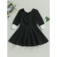 thumbnail image 5 of Kids Girls Black Halloween Dresses Long SleevePeter Pan Collar A-line Princess Dress, 5 of 8