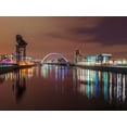 thumbnail image 2 of Frank, Assaf 32x25 Black Ornate Wood Framed with Double Matting Museum Art Print Titled - View along the river Clyde at night-Glasgow, 2 of 4