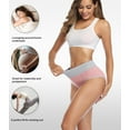 thumbnail image 4 of wirarpa Women's Cotton Underwear High Waist Briefs Panties Full Coverage Underpants 5 Pack Sizes 5-10, 4 of 6