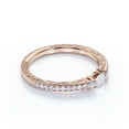 thumbnail image 3 of JeenMata 1 ct Round Real Purple Opal Petite Modern Promise Ring in 18k Rose Gold over Silver, 3 of 7