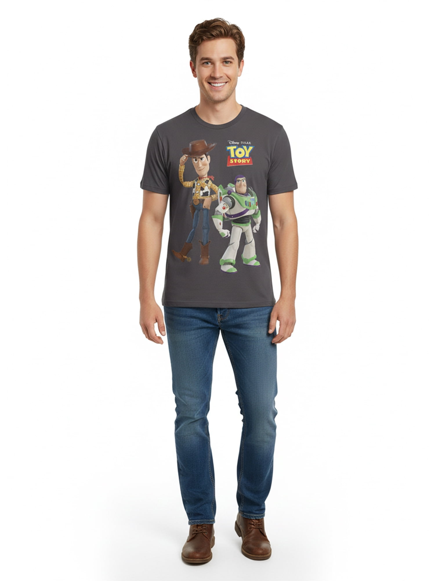 Toy Story, Men's & Big Men's Graphic Tee, Woody n' Buzz, Sizes S-3XL