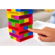 UNO Stacko Game for Kids & Family with 45 Colored Stacking Blocks & Tray for Game Nights & Parties