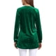 thumbnail image 3 of BLUSA DE VELVET PARA MUJER INSPIRE CHIC CON CUELLO EN V Y MANGAS LARGAS, AJUSTE HOLGADO, T-SHIRT M Verde Oscuro, 3 of 6