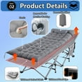 thumbnail image 3 of Folding Camping Cot with Pillow, 75" x 28" Heavy Duty Folding Bed Cot with Carry Bag for Traveling Camp, 3 of 8