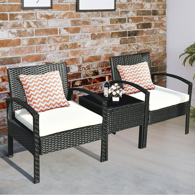Free Shipping! Costway 3PCS Patio Rattan Furniture Set