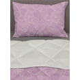 thumbnail image 3 of Leaves Comforter & Sham Bedding Set, Composition of Monochrome Foliage Design with Paisley Shapes and Blooming Flora, 3 pcs Duvet Set Microfiber Filling Quilt, 5 Sizes, Lavender Beige, by Ambesonne, 3 of 4