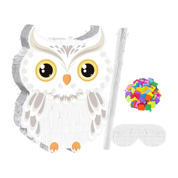 4 Piezas Piñata de Búho Set de Piñata 3D Juego para Invitados Suministros Decorativos Kit Completo con Antifaz Adecuado para Cumpleaños Y Fiestas