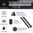 thumbnail image 3 of Uxcell 20 Pcs M6 x 60 mm Flat Countersunk Head Socket Cap Machine Screws Full Thread, 3 of 7