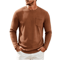 thumbnail image 2 of Jovrlynd Mens Sweater Crewneck Ribbed Knit Long Sleeve Shirts with Pockets Casual Soft Plus Size Pullover Sweaters for Big & Tall, S-3XL, 2 of 9