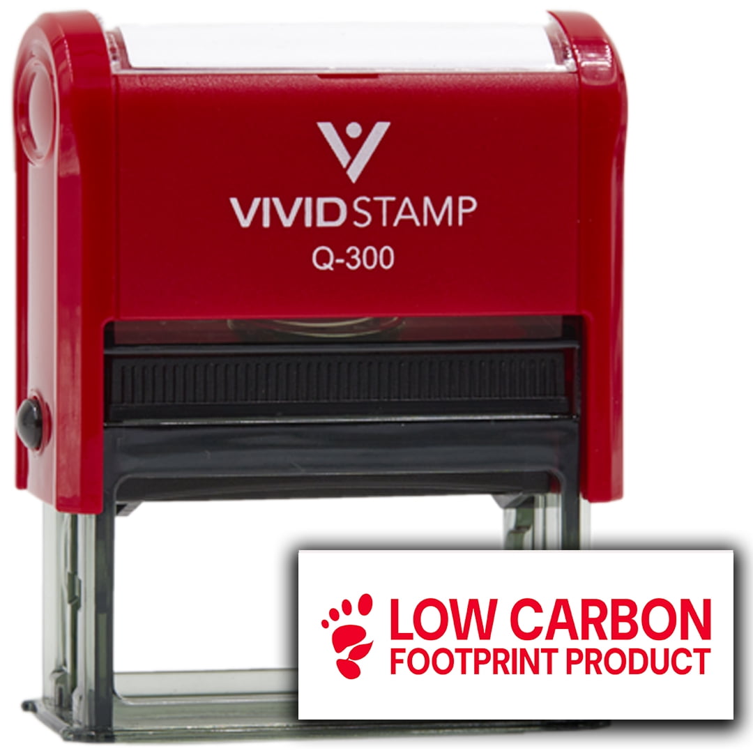 (3 pack) All Quality Low Carbon Footprint Product Self-Inking Rubber Stamp (Red Ink) - Q-300