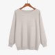 thumbnail image 3 of Suéter de punto de gran tamaño con cuello barco y mangas de murciélago para mujer para otoño y suéteres de mujer pequeños Suéter Fireside Sudadera con capucha de color sólido, 3 of 4