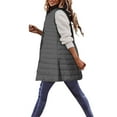 thumbnail image 4 of Tiqkatyck Sweater Vest Women's Long Winter Vest Thin and Light Down Coat Casual Down Coat Slim Gilet Quilted Jacket Outdoor Winter Coat Vest with Pockets Puffer Vest Women Grey, 4 of 5