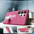thumbnail image 4 of ExoGuard for Samsung Galaxy S25 Ultra Case, Adjustable Metal Kickstand, Soft Skin-Friendly Silicone Cover, Anti-Scratch Microfiber Lining - Hot Pink, 4 of 7