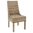 thumbnail image 5 of SAFAVIEH Suncoast Nautical Rattan Solid Dining Parsons Chair, Natural (Set of 2), 5 of 8