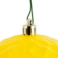 thumbnail image 2 of Vickerman 4.75" Yellow Shiny Diamond Bauble Ornament, 4 per Bag, 2 of 2