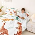 thumbnail image 3 of Homewish Cute Dinosaur Bed Sheets,Cartoon Animal Full Size Sheets,White,4 Pieces,1 Flat Sheet, 1 Fitted Sheet and 2 Pillowcases, 3 of 6