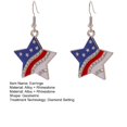 thumbnail image 2 of Soumake 1 Pair Women Hook Earrings American Pride Day Celebration Rhinestone Decor Star Heart Butterfly Hat Wing Pendant Color Matching Patriotic Independence Day Hanging Earrings, 2 of 8