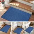 thumbnail image 6 of Dark Blue 2x3 Door Mat Rug, Farmhouse Burlap Solid Color Blue Modern Linen Texture Non-Skid Rubber Backing Large Rectangle Rugs - Living Room Bedroom Home Office, Indoor Floor Carpets Washable Rug, 6 of 9