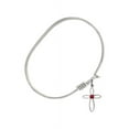 thumbnail image 2 of 6 1/4 inch Oval Eye Hook Bangle Bracelet w/ Loop Cross medal charm w/ July Red Swarovski Crystal, 2 of 3