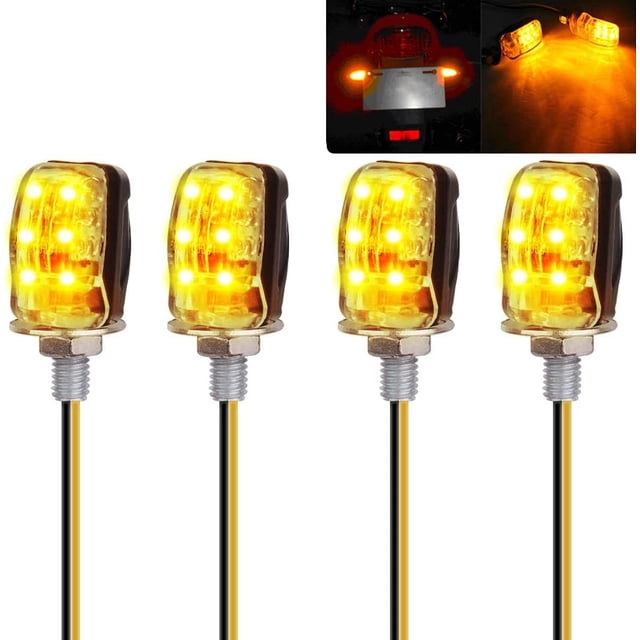 4 Uds Mini E-Marked 6LEDs luz de señal de giro Universal impermeable ámbar luz M6 para motocicleta bicicleta Scooter Quad Cruiser Kuyhfg Bienvenido a Kuyhfg