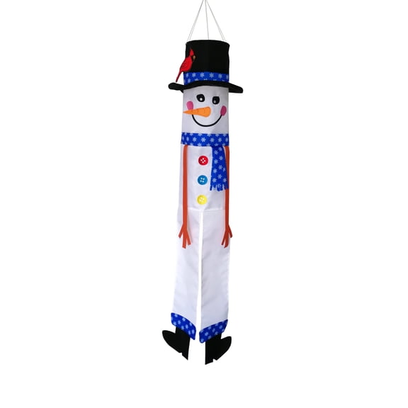 In the Breeze 5028 — Lil' Snowman 3D 40-Inch Windsock - Hanging Winter Decoration - Outdoor Holiday Décor