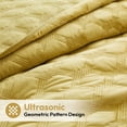 thumbnail image 5 of Moonlight20015 Ochre Velvet Bedspread Set King Size 3 Piece Geometric Pattern Quilt 350GSM Ultra Soft Reversible Comforter Washable Bedding, 5 of 10