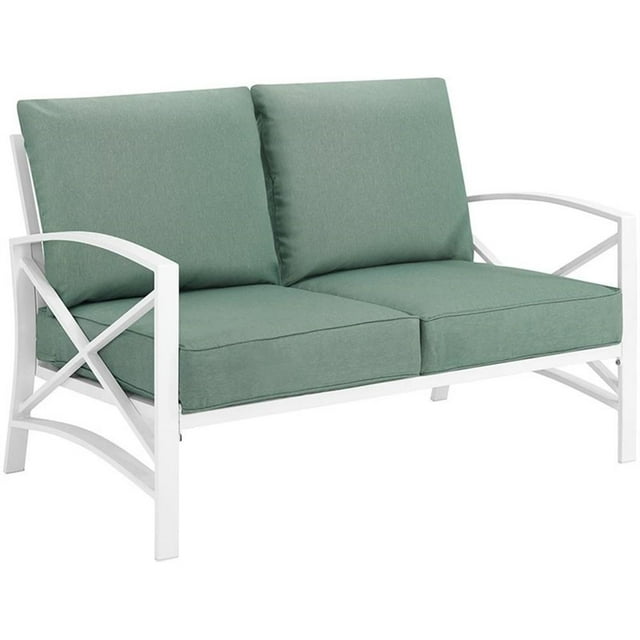 Crosley Kaplan Causeuse de Patio en Brume et Blanc