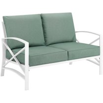Afuera Living Taditional Patio Loveseat in Mist and White