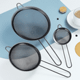 thumbnail image 2 of ReaNea Fine Mesh Strainer, Flour Sifter for Baking, Stainless Steel Colander, Tea Strainer Set of 3 (Black), 2 of 9