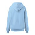 thumbnail image 6 of Women's Fashion Oversized Drop Shoulder Long Sleeve Sweatshirt Solid Color Hooded Sweatshirt for Comfortable Fit,Sky Blue,XL, 6 of 6