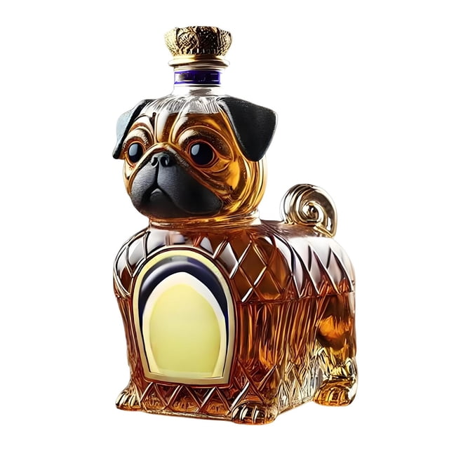 Wdhugt Inventive Dog Whiskey Bottle Clear High Borosilicate Glass Bottle Fashionable Shaped Whiskey Decanter Enhance Your Wine Style Suitable For Gift And Own Use