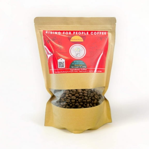 Rising for People Coffee Burundi Whole Beans, Organic and Fair Trade, Medium-dark roast whole bean coffee, 1 lb.
