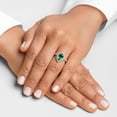 thumbnail image 2 of PEORA 2.75 Carats Created Colombian Emerald Lab Grown Diamond Ring in 14K White Gold, Pear Shape, Size 6, 2 of 5
