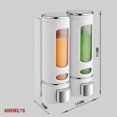 thumbnail image 5 of Dispensador de jabón manual de pared LANNMXG 2x 400 ml ABS negro para champú o limpiador de manos, 5 of 5