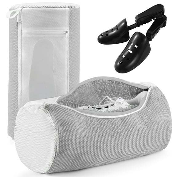 Avoalre Shoe Washing bag with Adjustable Shoe Tree, Deep Cleaning Shoe Laundry Bag for Washer and Dryer, Side Zipper Reusable Color-safe Shoe Care Solution for All Size Shoes