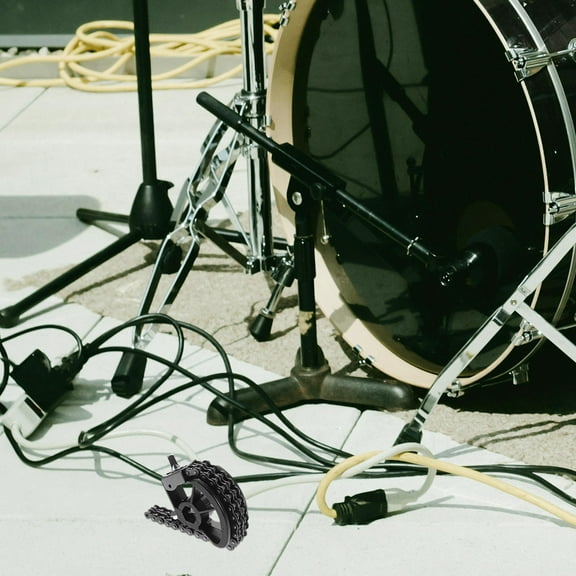 OFFIGAM Single Bass Drum Pedal 1Pcs in Black for Drum Set with Double Chain Drive and Adjustable Sensitivity