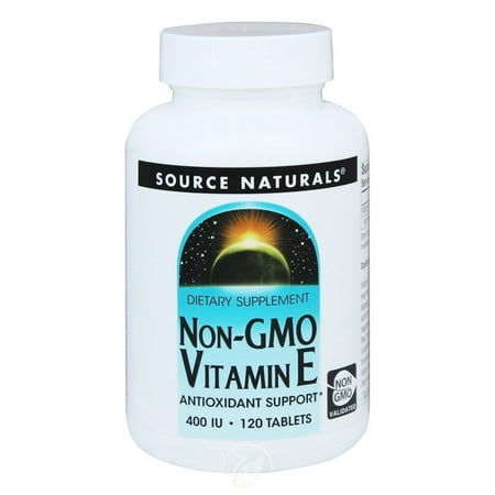 Source Naturals - Non-GMO Vitamin E, 400 IU, 120 Tablets, Pack of