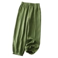 thumbnail image 1 of VEKDONE Womens Linen Long Pants Green XL, 1 of 3