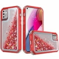 thumbnail image 1 of Kaleidio Case For Motorola Moto G Stylus (2021 4G Version Only) [Kleer Hybrid] 3-Piece Impact [Drop Protection] Shockproof See-Thru Cover [Red/Red Liquid Glitter], 1 of 4