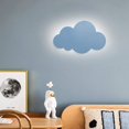 thumbnail image 3 of Luz de pared Luz de nube Aplique de pared moderno para interiores Sombra acrílica con lámparas LED incorporadas para dormitorio de niños Blanco Azul claro brillar Electrónica, 3 of 5