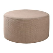 Small Round Ottoman Slipcover Footstool Footrest Cover Removable Living Room Wine Red