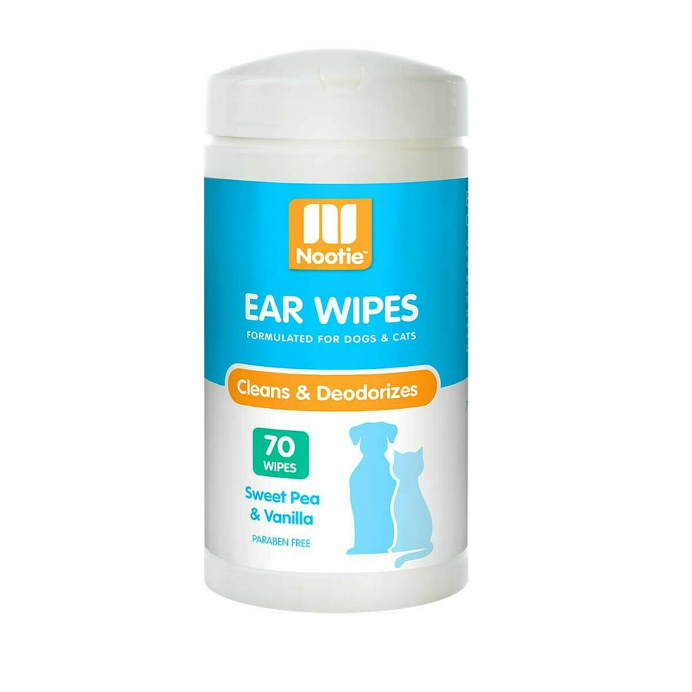 Pet Ear Cleaning Wipes Gentle Dog Cat Grooming Deodorizing 70ct Choose Scent (Sweet Pea