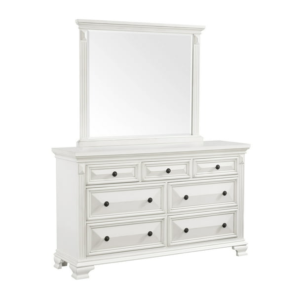 Picket House Furnishings Trent 7 Drawer Dresser With Mirror Set In White Walmart Com Walmart Com